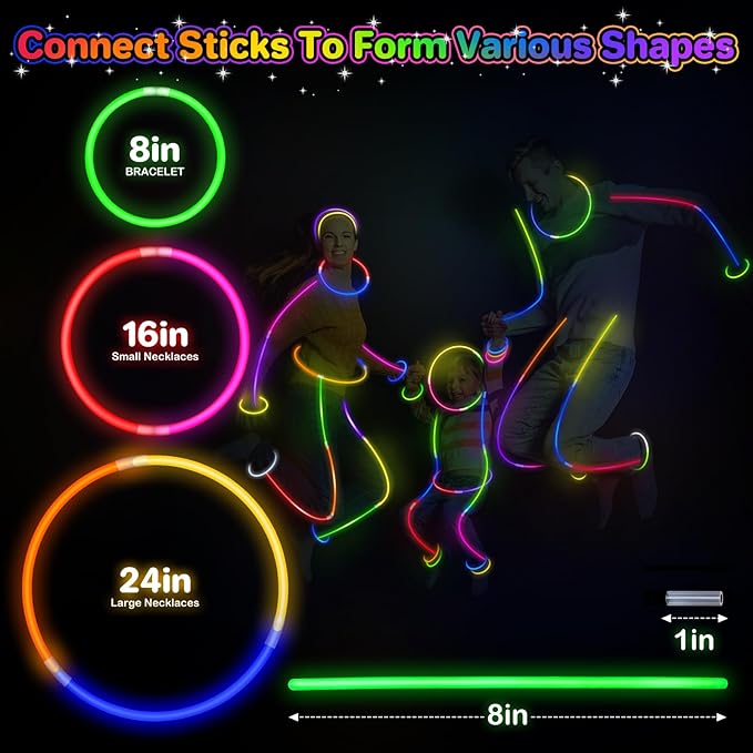 SpringFlower 500 Pcs Glow Sticks Bulk Party Supplies, Glow Sticks Bracelets for Party Favors
