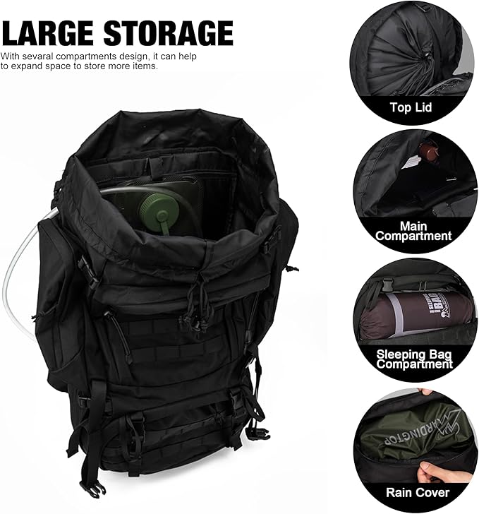 Mardingtop 60L Military Internal Frame Backpack for Hiking,Camping,Hunting,Rucksack Backpack with