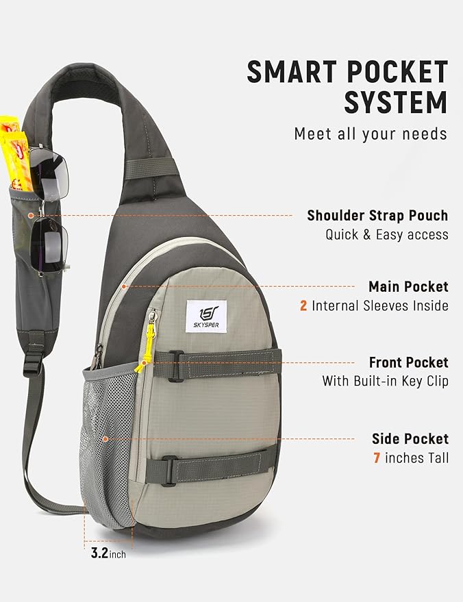 SKYSPER Sling Bag Anti-Theft RFID Crossbody Bag Travel Cross Body Backpack Shoulder Hiking Sling