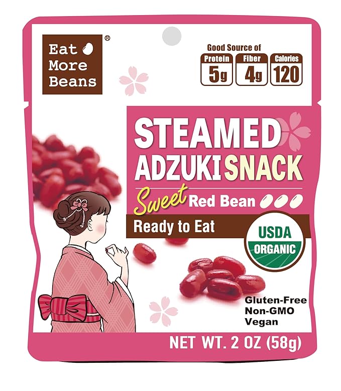 【Eat More Beans】STEAMED ADZUKI SNACK -Sweet Red Bean, steamed bean, Organic Adzuki Beans, healthy