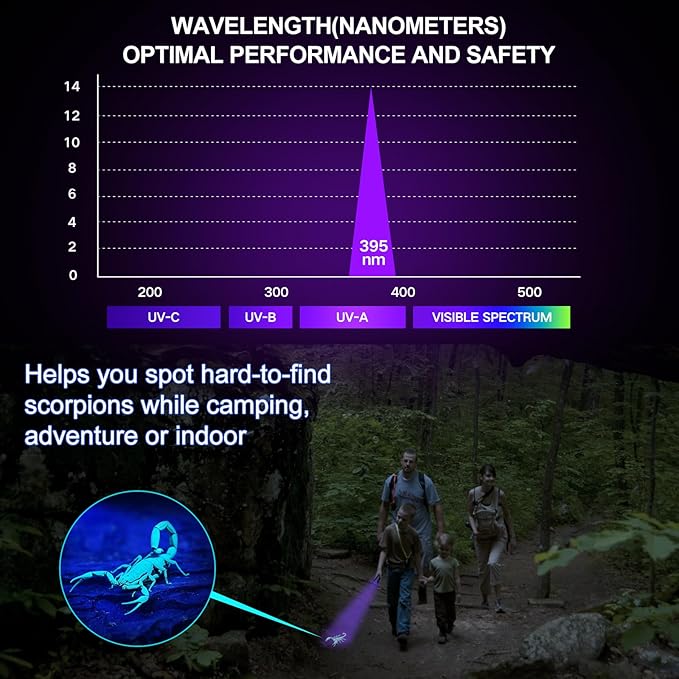 Black Light UV Light Flashlight: Vansky 395nm 12 LED 2 Pack Ultraviolet Blacklight Flashlight Mini