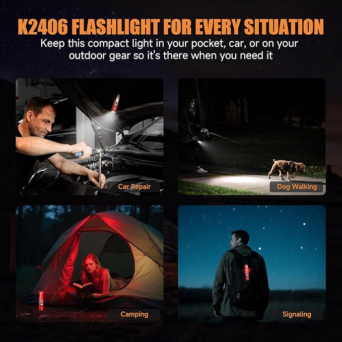 Rechargeable Tactical Flashlights High Lumens - Super Bright Small Powerful LED Magnetic USB C