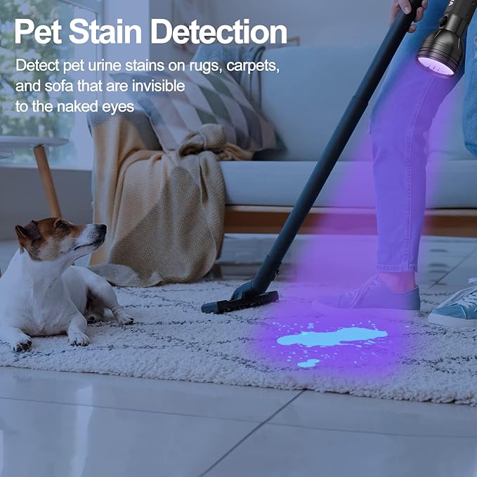 Vansky Black Light UV Flashlight, Upgraded 51 LED 395nm Blacklight Pet Urine Detector for Dog/Cat