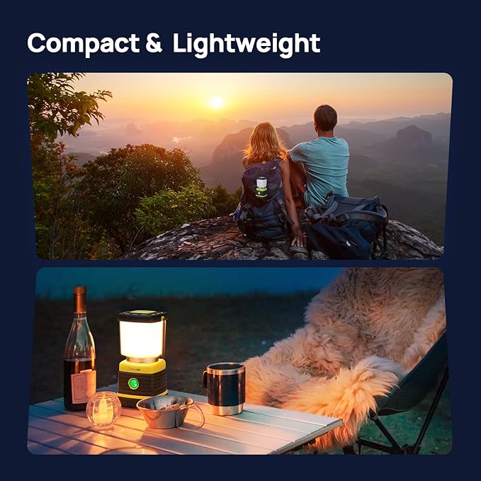 Consciot LED Battery Powered Camping Lantern, 1000LM, 4 Light Modes, IPX4 Waterproof Portable Tent
