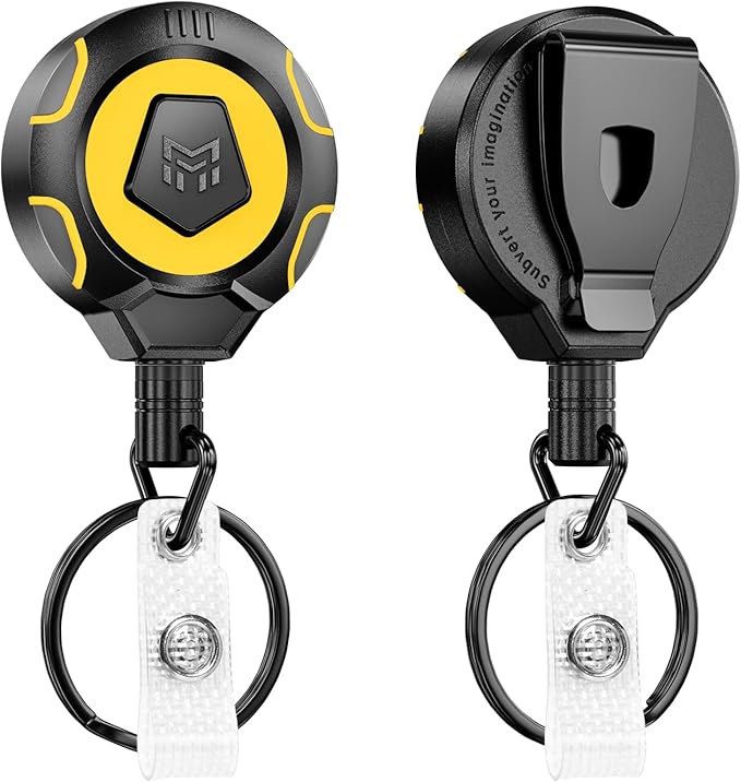 MNGARISTA Upgraded Heavy Duty Retractable Keychain with Belt Clip, 10 OZ Retraction, 31.5"