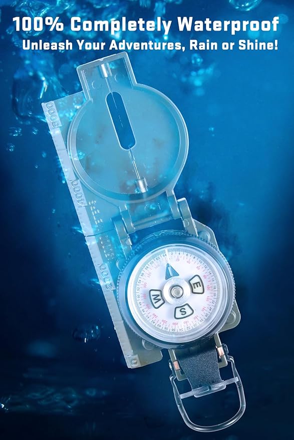 Eyeskey Multifunctional Military Sighting Navigation Compass with Inclinometer | Impact Resistant &