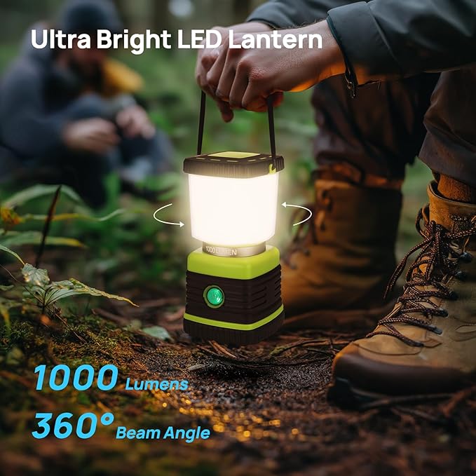 LED Camping Lantern, Consciot Battery Powered LED Lantern Flashlight, 1000LM, 4 Light Modes, IPX4