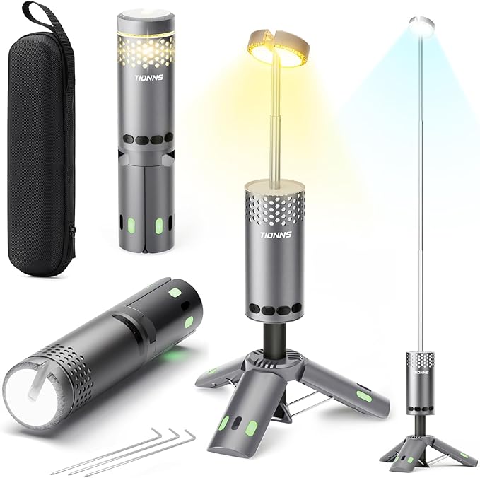 Camping Lights Rechargeable, Detachable Camping Lantern with Stand, Telescopic Waterproof Camp