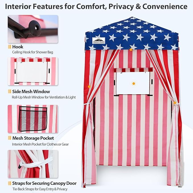 EAGLE PEAK Flex Ultra Compact 4x4 Pop-up Canopy, Sun Shelter, Changing Room, Portable Privacy