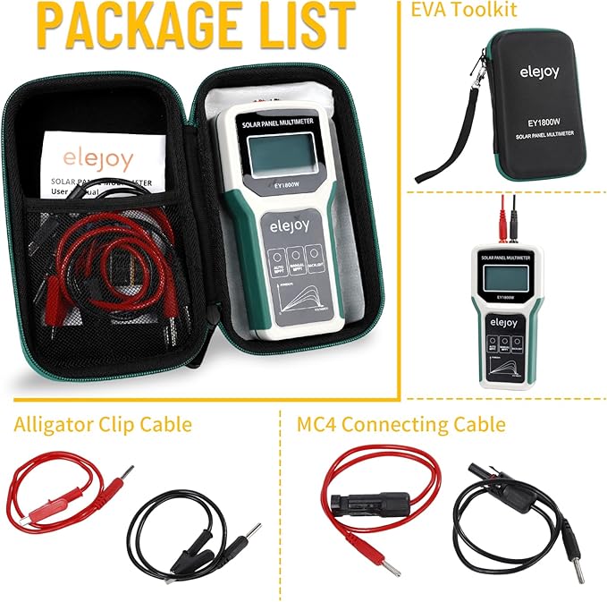 1800W Solar Panel Tester MPPT Photovoltaic Multimeter & Watt Meter Smart Portable Tool for Solar PV