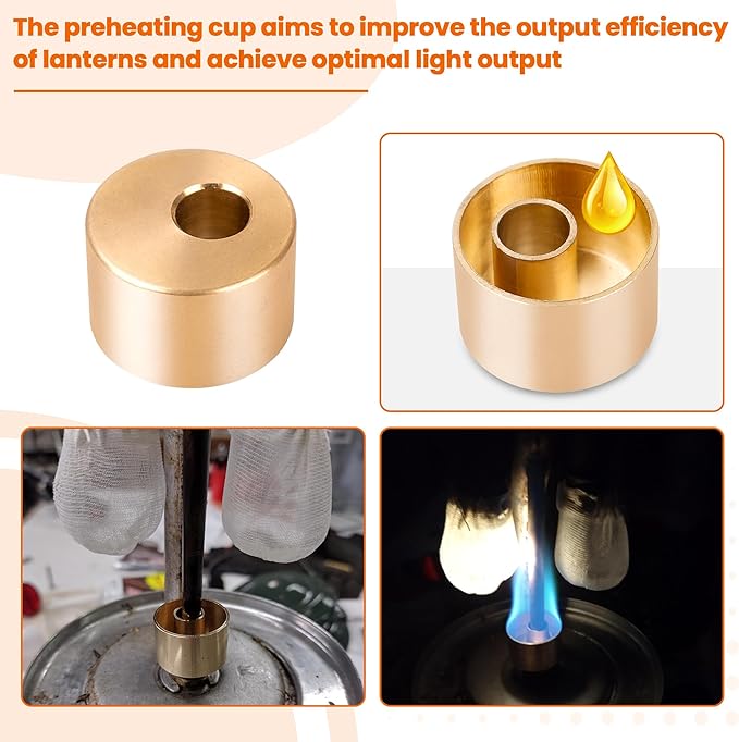 Kerosene Lantern Preheater Cup for Coleman Lanterns - Brass Lantern Accessory, Fits Coleman Lantern