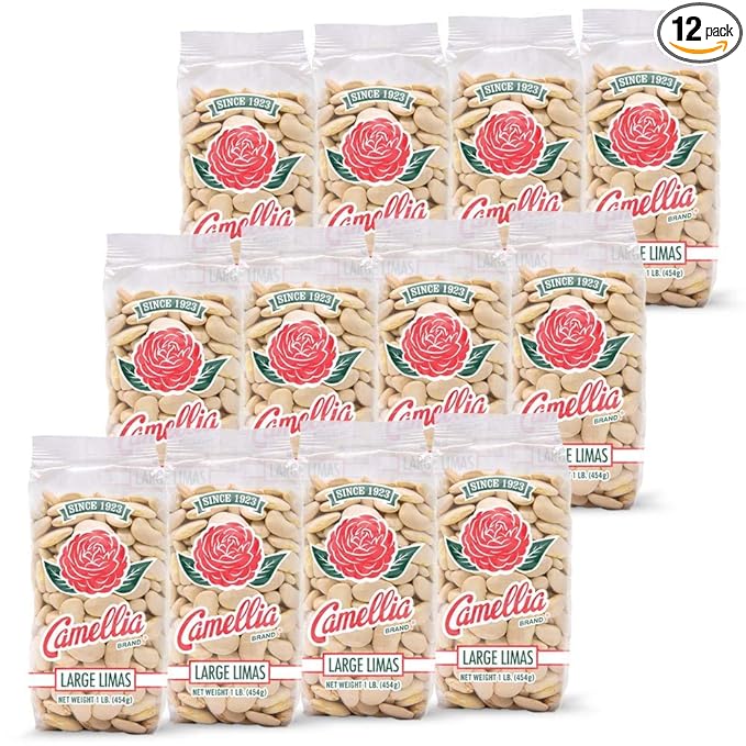 Camellia Brand Dried Large Lima Beans ??Premium White Butter Beans for Southern Cooking, Soups