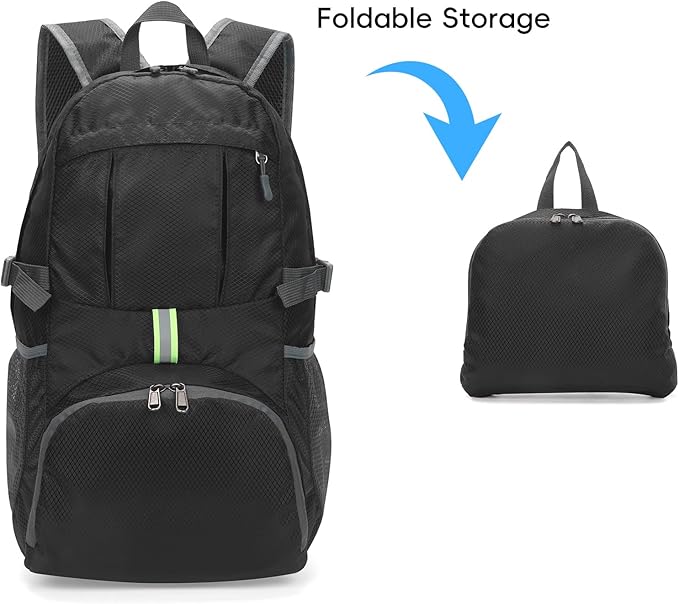 Yaopeing Lightweight Backpack,25L Foldable Hiking Packable,Water Resistant Travel Outdoor Shoulder