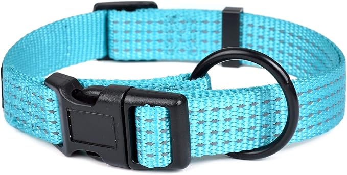 Mile High Life Dog Collar, Nylon Reflective Dog Collars w Pull D-Ring, Light Weight Puppy Collars
