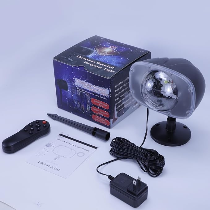 Christmas Snowfall Projector Lights,FLEVO Waterproof Snowfall LED Light Projector,Outdoor Indoor