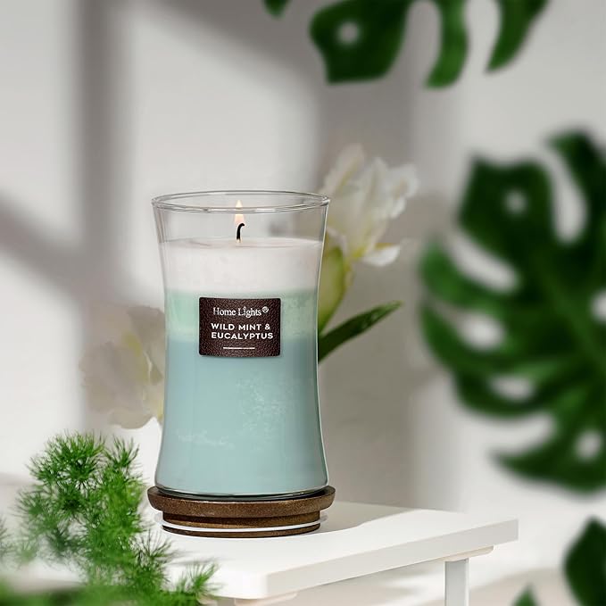 HomeLights 3-Layer Candles for Home Scented, 21.52 OZ Natural Soy Wax Scented Candles Burns Up to