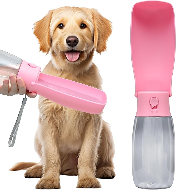 Dog Water Bottle, Leak Proof Portable Puppy Water Dispenser, Travel Puppy Water Bowl, Foldable