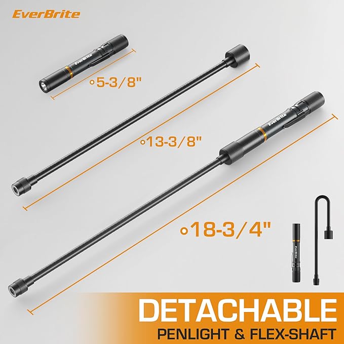 EverBrite Multi-Functional Rechargeable Work Light, Flexible LED Flashlight with 3 Light Modes