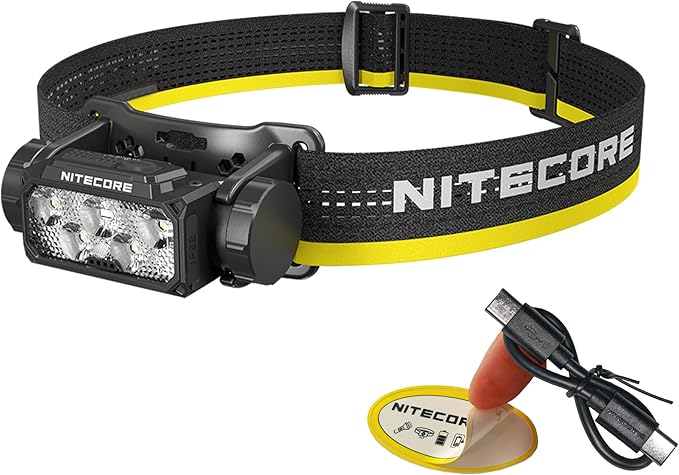 Nitecore HC60 UHE 1600 Lumen Headlamp, USB-C Rechargeable with White and Red Beams for Night