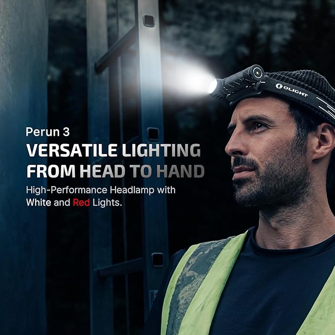 OLIGHT Perun 3 Rechargeable Headlamp Flashlight, 3000 Lumens LED Headlight with Red Light