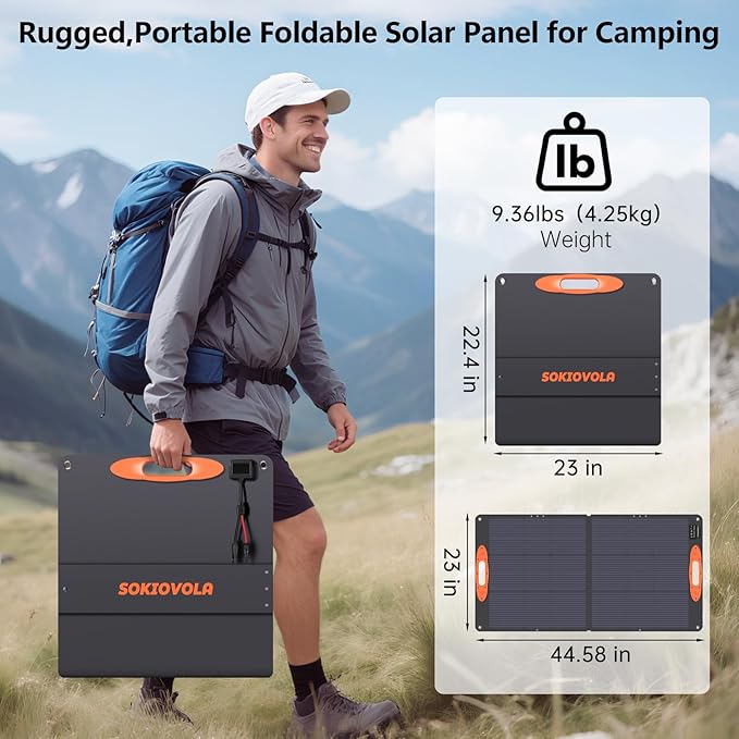 N-Type 16BB 110W Portable Solar Panel for EF/Jackery/Bluetti/Anker Power Station, 25% High