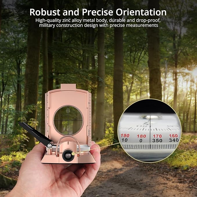 Compass Hiking Survival, IP65 Waterproof Metal Compass with Sighting Clinometer and Carry Bag