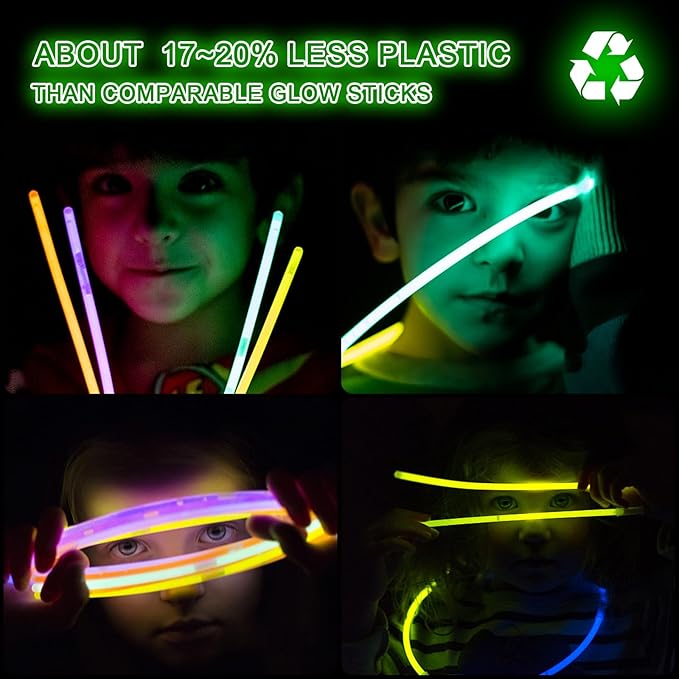 Ultra Bright Halloween Glow Sticks - 500PRO Party Pack with Connectors for Christmas, Neon Birthday