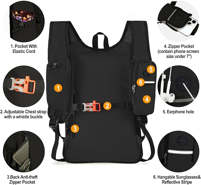 Seektop 15L Small Hiking Backpack for Women Men, Foldable Packable Backpack with Phone Pocket