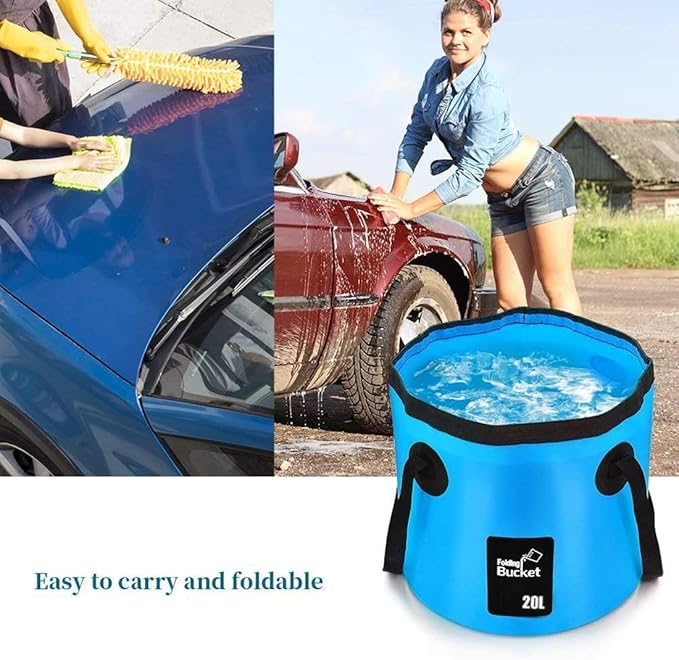 BANCHELLE Collapsible Bucket Water Container Portable Folding Camp Wash Basin for Outdoor Traveling