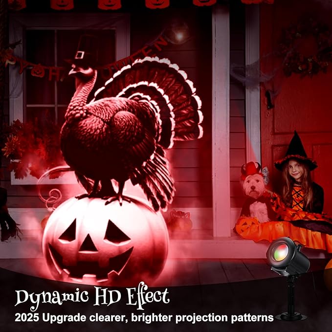 Christmas Projector Lights 2025 Upgrade 3D Dynamic Outdoor Indoor Decorations 4 Colors Light, with