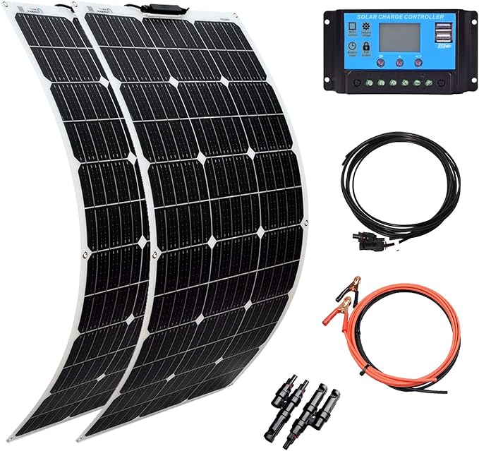 XINPUGUANG Solar Panel 12V 200W System Kit 100W Flexible Solar Panel Monocrystalline Battery