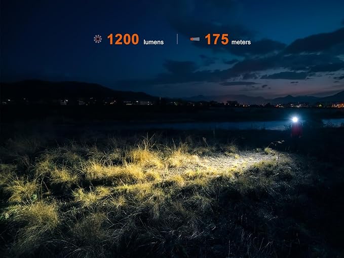 Fenix HM55R Rechargeable Headlamp, 1200 Lumen Spotlight Floodlight & Red Light, Lightweight, Long