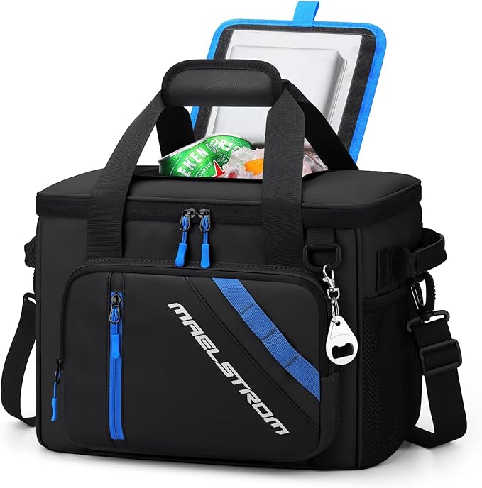 Maelstrom Cooler Bag, 30 Cans Beach Cooler, Large Leakproof Insulated Soft Cooler with Bottle