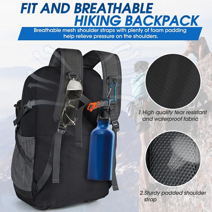 IGOLUMON Hiking Backpack 40L Packable Lightweight Camping Backpack Men Women Waterproof Hiking