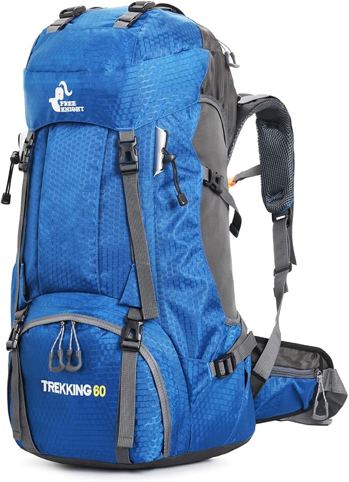 Bseash 60L Waterproof Hiking Camping Backpack with Rain Cover, Large Outdoor Sport Travel Daypack