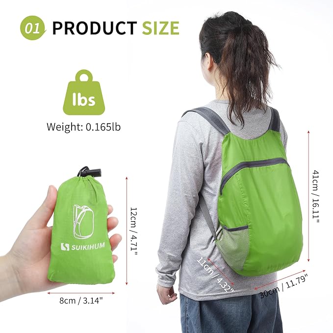 20L Ultra Hiking-Daypack Lightweight Foldable Travel Packable Backpack for Camping Cycling