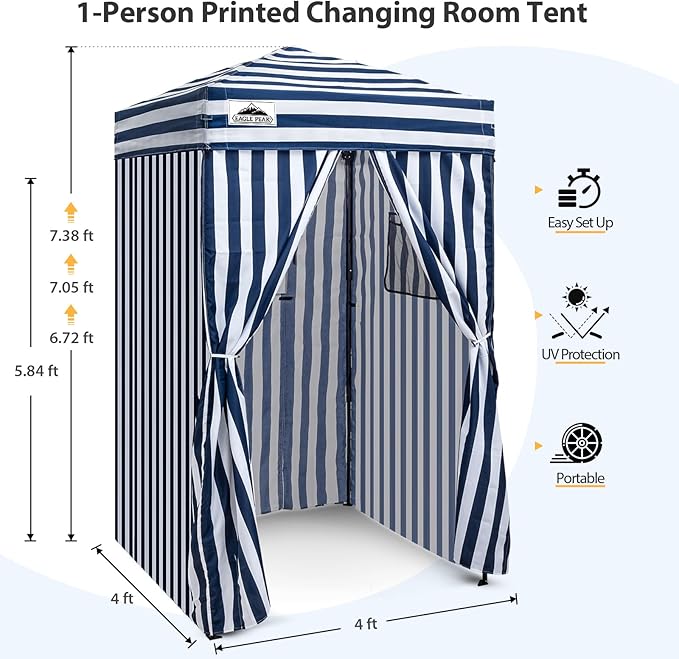 EAGLE PEAK Flex Ultra Compact 4x4 Pop-up Canopy, Sun Shelter, Changing Room, Portable Privacy