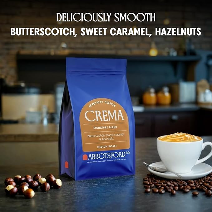Crema Coffee Whole Bean, Specialty Coffee, Arabica Medium Roast Coffee Beans, Signature Blend with