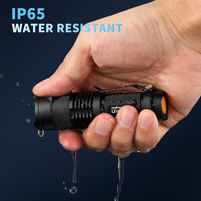 ULTRAFIRE 5 Pack SK68 Tactical and Small Flashlights,7w 3-Mode Pocket Torch Adjustable Focus Zoom