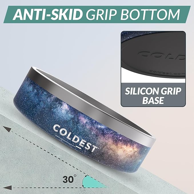 Coldest Dog Bowl - Anti Rust Metal, Non Slip, 3 Layers Insulated Stainless Steel Dog Bowls - Spill