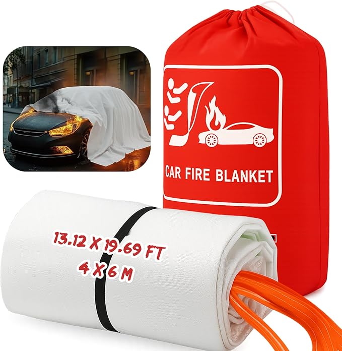 Emergency Fire Blanket for Car Vehicle Fiberglass Extinguisher Blanket Large Fire Suppression