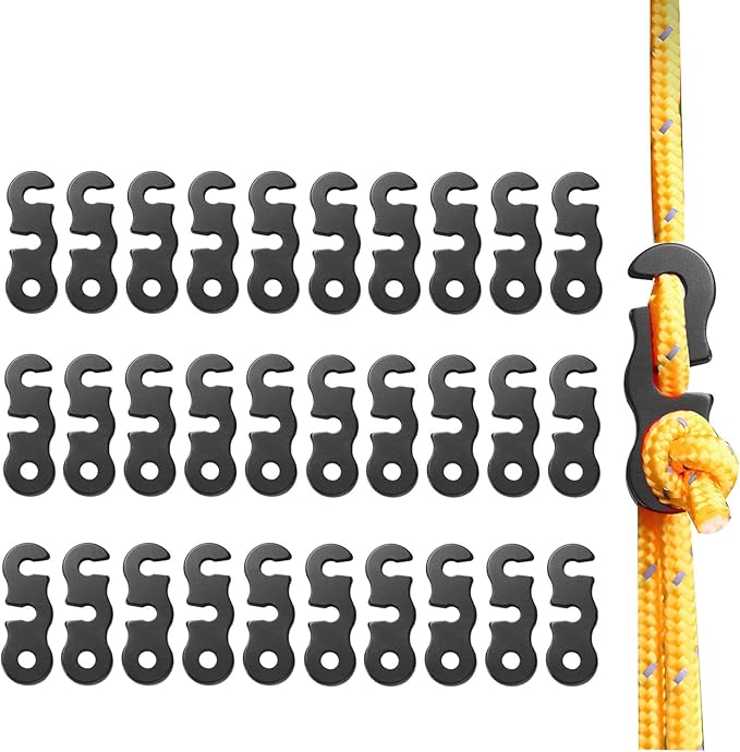 30Pcs Guyline Tensioner Aluminum Alloy Guy Line Cord Adjusters Tent Rope Tensioners Paracord
