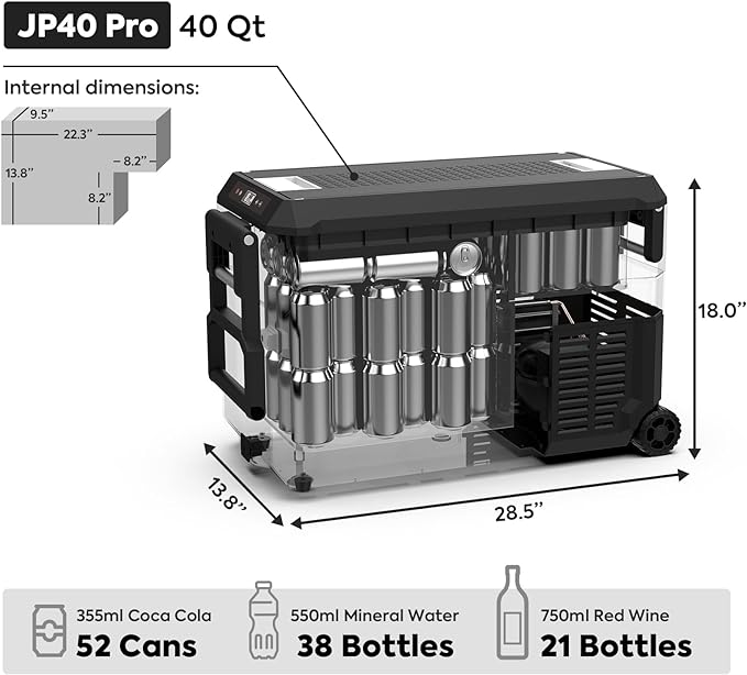 ICECO JP40 Pro 12 Volt Car Refrigerator, Portable Fridge Freezer for Camping, Car Fridge Powered by