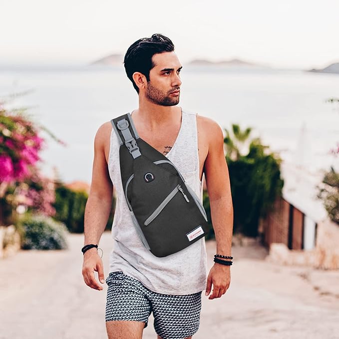 ZOMAKE Sling Bag,Small Crossbody Sling Backpack,Water Resistant Shoulder Daypack for Travel,Anti