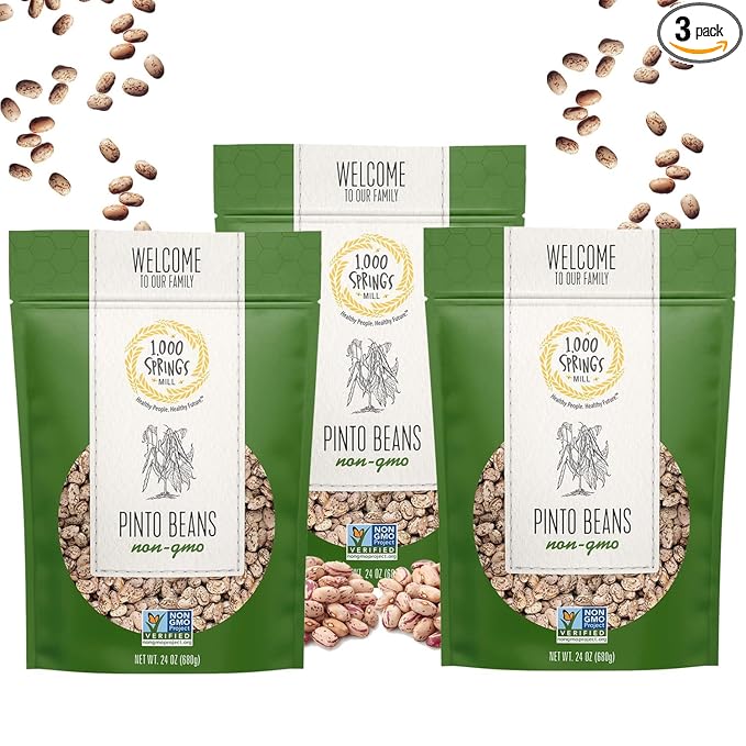 1000 SPRINGS MILL - Non-GMO Pinto Beans | Used for Soups, Stews, Dips, Chili, Burritos, Refried