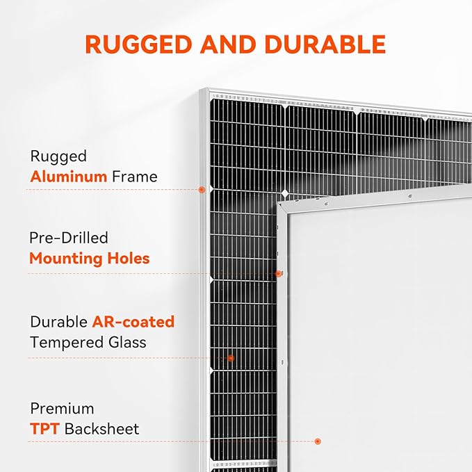 RICH SOLAR 250W 24V 16BB Cell Monocrystalline Solar Panel N-Type Cells High Efficiency Solar Module