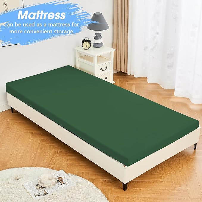 CYMULA Memory Foam Camping Mattress Pad,3inch Sleeping Pad for Camping,Non-Slip Bottom Floor Cot