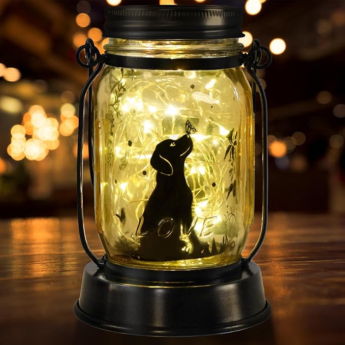 kyoryuger Dog Solar Lanterns Dog Lover Gifts for Women Men Dog Lovers Gifts Hanging Dog Lanterns