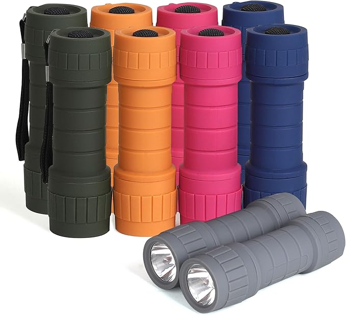 10-Pack Professional Outdoor Mini Flashlights Set, Super Bright 100 Lumen LED Flashlights, Small
