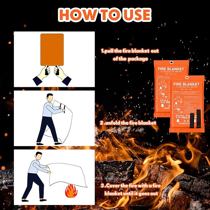 Macarrie 30 Pack 39??x 39??Fire Blanket Emergency for Home and Kitchen Safety Suppression Blanket